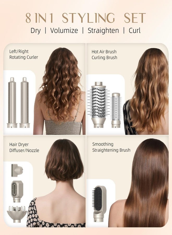 RUCHA 8-in-1 Foldable Hot Air Styler, 110,000 RPM High Speed Hair Nora Styler, Air Curler for Hair, Negative Ion Hot Air Bursh for Frizz-Free Styling Fast Drying Curling Straightening Volumizing - Image 2